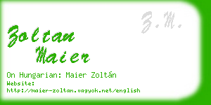 zoltan maier business card